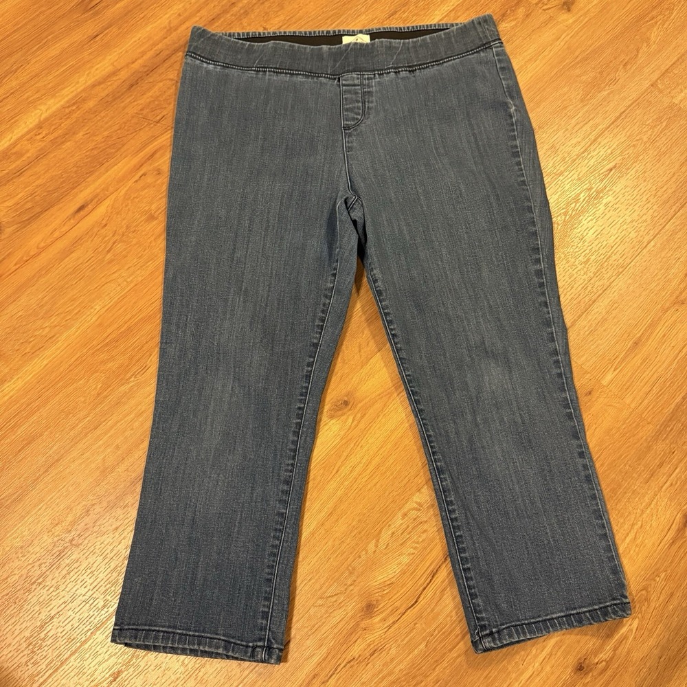 St Johns Bay High Rise Blue‎ Jeans Elastic Waist Pull On Size XL  Measures 36x23